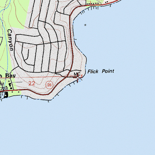 Topographic Map of Patton Beach, CA