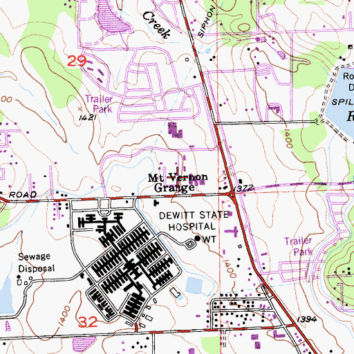 Topographic Map of Rock Creek Elementary School, CA