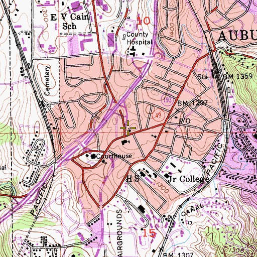 Topographic Map of Saint Josephs School, CA