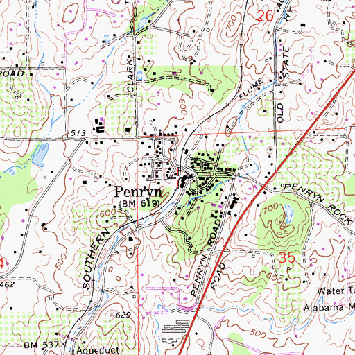 Topographic Map of Penryn Post Office, CA