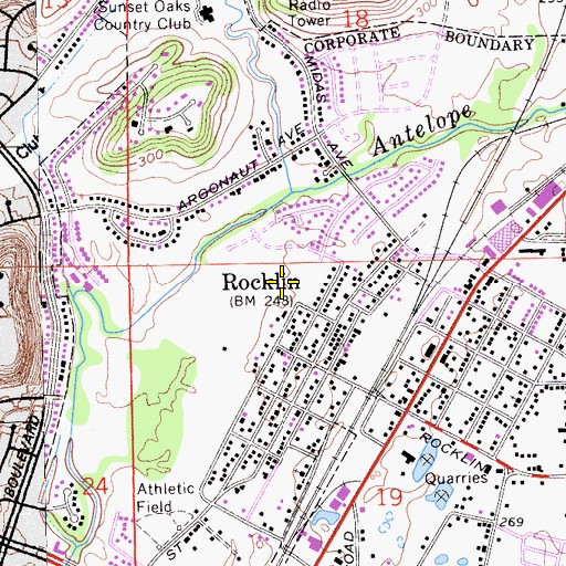 Topographic Map of Spring View Middle School, CA