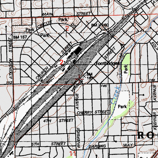 Topographic Map of Vernon Street Elementary School (historical), CA