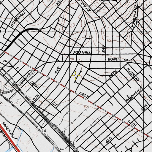 Topographic Map of Melrose, CA