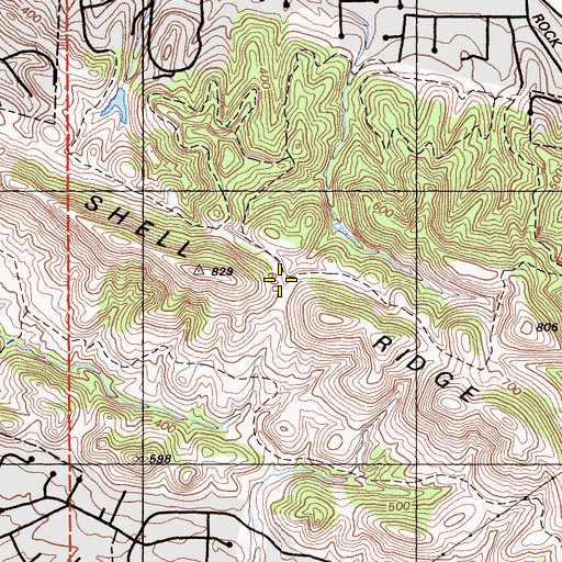 Topographic Map of Shell Ridge Open Space, CA