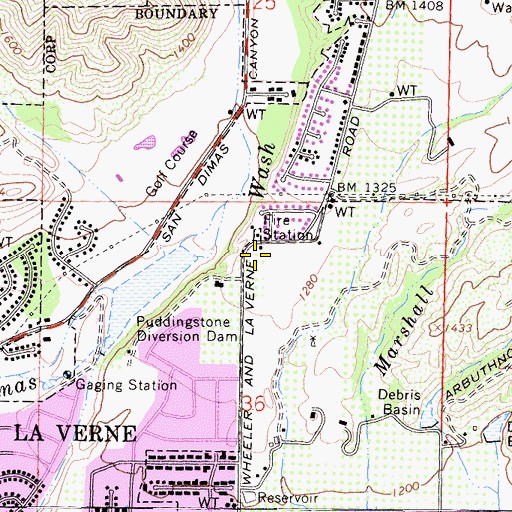 Topographic Map of Mills Park, CA