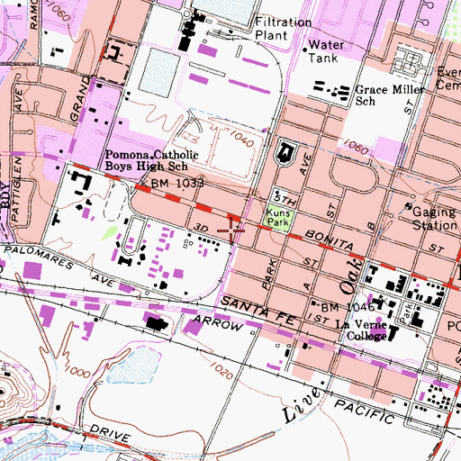 Topographic Map of Veterans Hall, CA