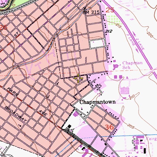 Topographic Map of Chapman Neighborhood Center, CA