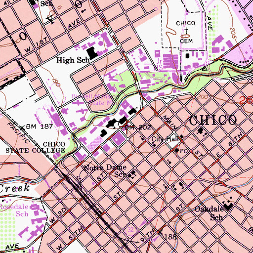 Topographic Map of Chico Museum, CA