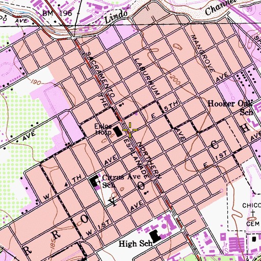 Topographic Map of The Church of Jesus Christ of Latter Day Saints, CA