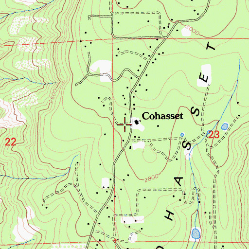 Topographic Map of Cohasset Elementary School, CA