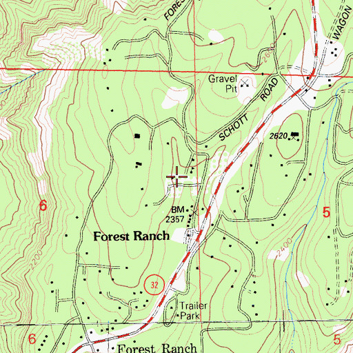 Topographic Map of Forest Ranch Elementary School, CA