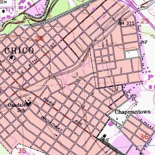 Topographic Map of Kingdom Hall of Jehovahs Witnesses, CA