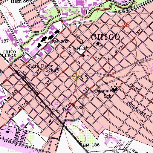 Topographic Map of Seventh Day Adventist Church, CA