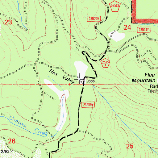 Topographic Map of Flea Valley (historical), CA