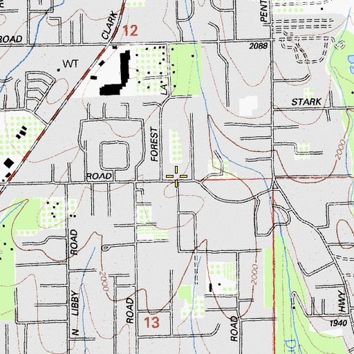 Topographic Map of Foursquare Gospel Church, CA