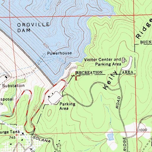 Topographic Map of Kelly Ridge Golf Course, CA