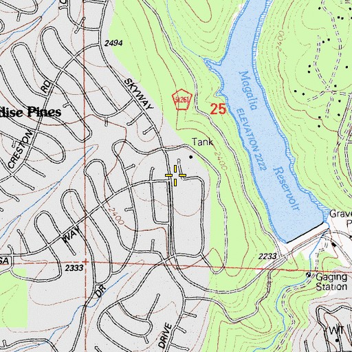 Topographic Map of Magalia Post Office, CA