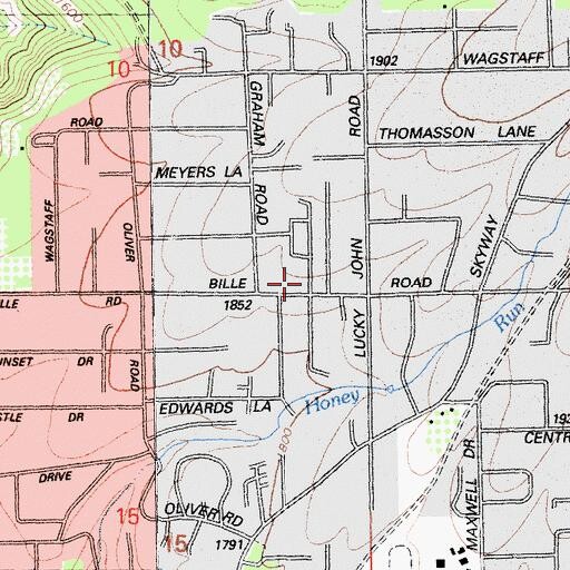 Topographic Map of Paradise Church of Religious Science, CA