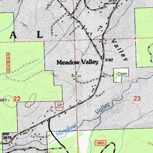 Topographic Map of Grub Flat, CA