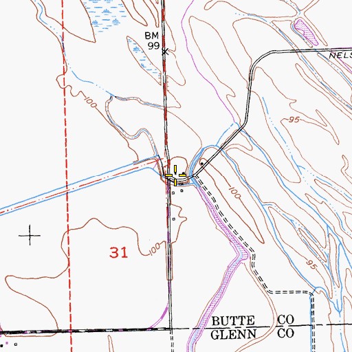 Topographic Map of Dodgeland, CA