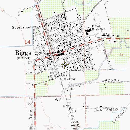 Topographic Map of First Baptist Church, CA