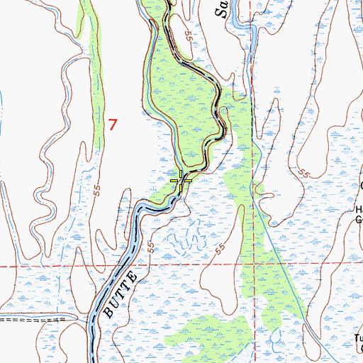 Topographic Map of French Crossing, CA