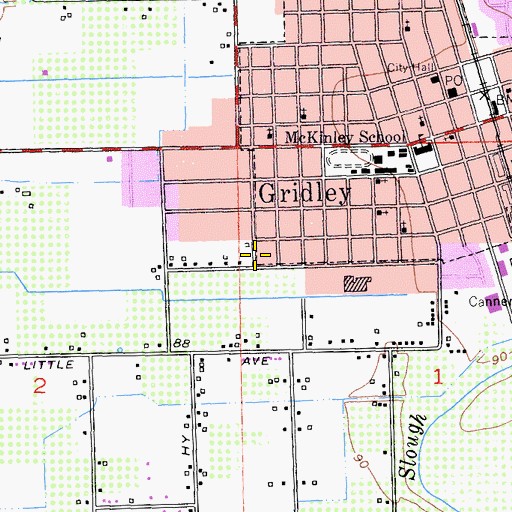 Topographic Map of Kingdom Hall of Jehovahs Witnesses, CA