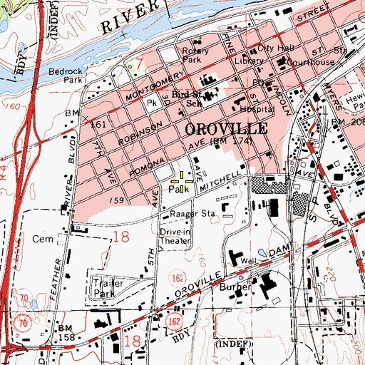 Topographic Map of Mitchell Field, CA