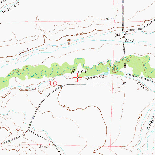 Topographic Map of Last Chance Ditch, CO