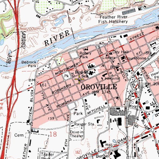 Topographic Map of Seventh Day Adventist Church, CA