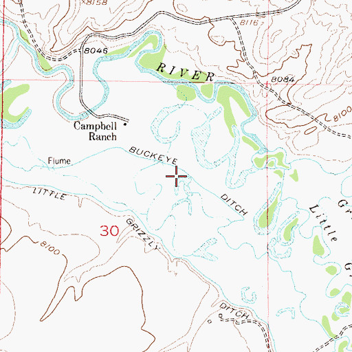 Topographic Map of Buckeye Ditch, CO