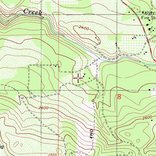 Topographic Map of Helenthal Ranch, CA