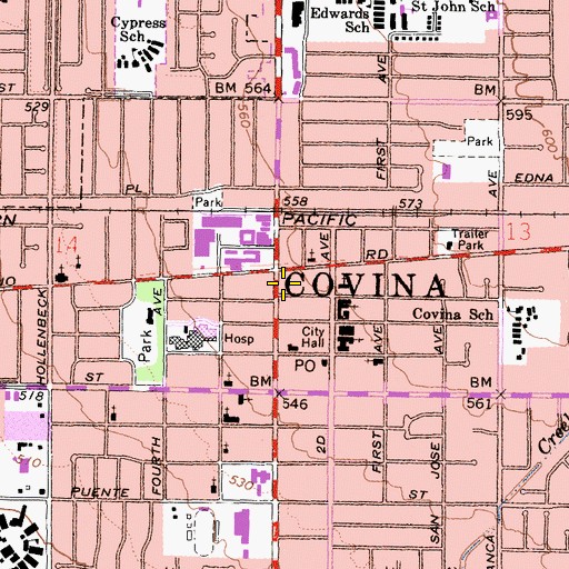 Topographic Map of City Park, CA