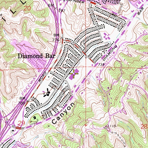 Topographic Map of Country Hills Town Center Shopping Center, CA