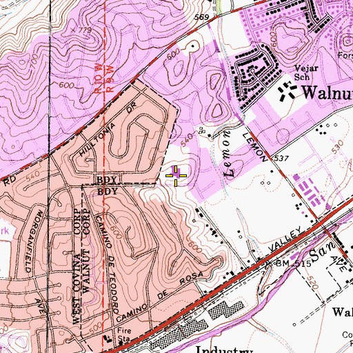 Topographic Map of Cyrus J Morris Elementary School, CA