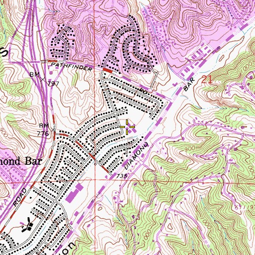 Topographic Map of Evergreen Elementary School, CA