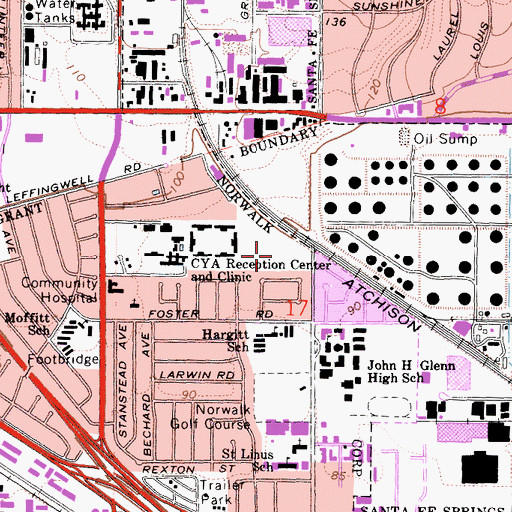 Topographic Map of John Zimmerman Park, CA