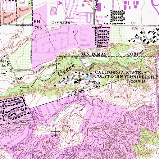 Topographic Map of Pacific Coast Baptist Bible College, CA