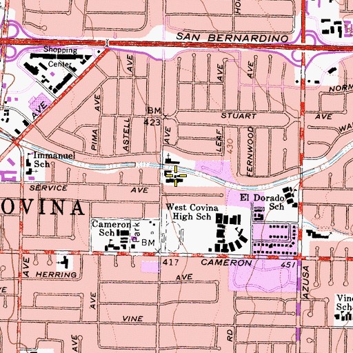 Topographic Map of Saint Marthas School, CA