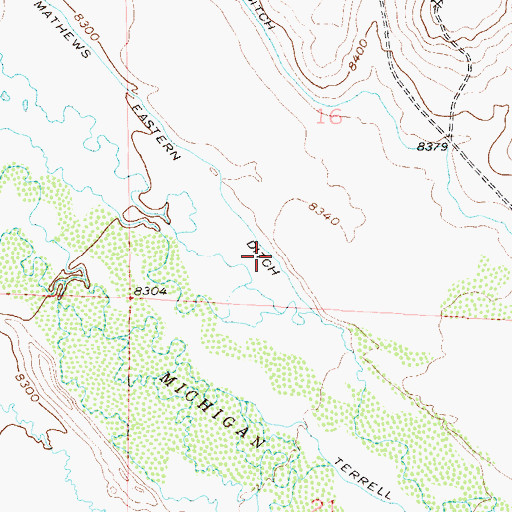 Topographic Map of Mathews Eastern Ditch, CO
