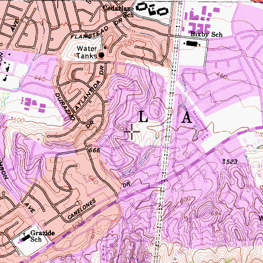 Topographic Map of Thomas S Burton Park, CA