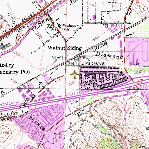 Topographic Map of Walnut Elementary School, CA