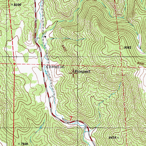 Topographic Map of Rowes South Prospect, CO
