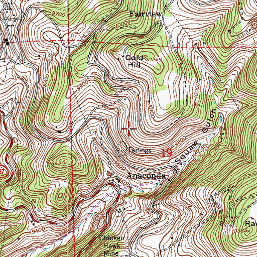 Topographic Map of Birch Mine, CO
