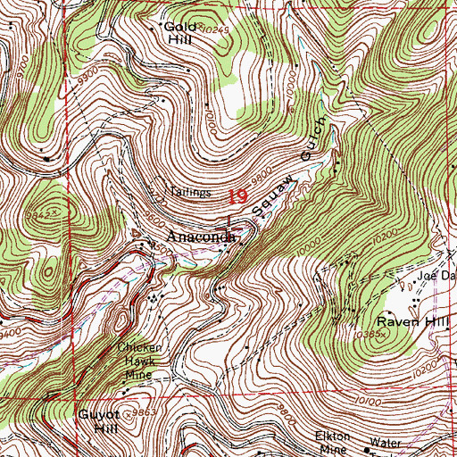 Topographic Map of Crozier-Sellers Mine, CO