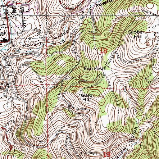 Topographic Map of Fredberg Shaft Mine, CO