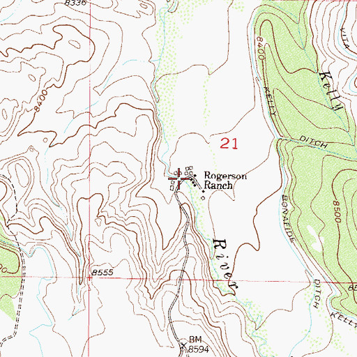 Topographic Map of Rogerson Ranch, CO