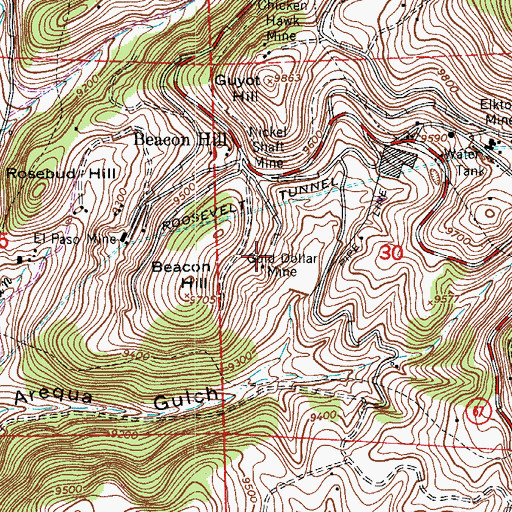 Topographic Map of Mabel M Mine, CO