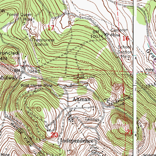 Topographic Map of Murphy Mine, CO