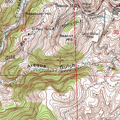 Topographic Map of Newell Mine, CO